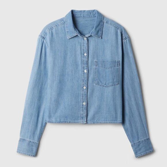 Gap Cropped Denim Shirt - Picture 7 of 7